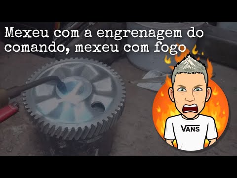 NOS MOTORES OPALA, A ENGRENAGEM DO COMANDO TEM QUE SER MONTADA ASSIM. NA DÚVIDA, DEIXE PRA RETÍFICA.