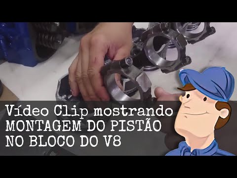 VÍDEO CLIPE MOSTRANDO A MONTAGEM DE UM PISTÃO NO BLOCO DO MOTOR FORD 302