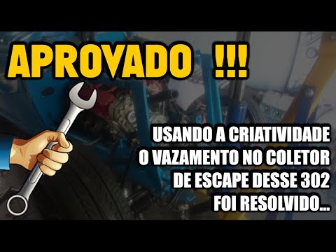 MOTOR FORD 302 V8 COM VAZAMENTO NO COLETOR DE ESCAPE RESOLVIDO COM UMA SOLUÇÃO NO MÍNIMO DIFERENTE