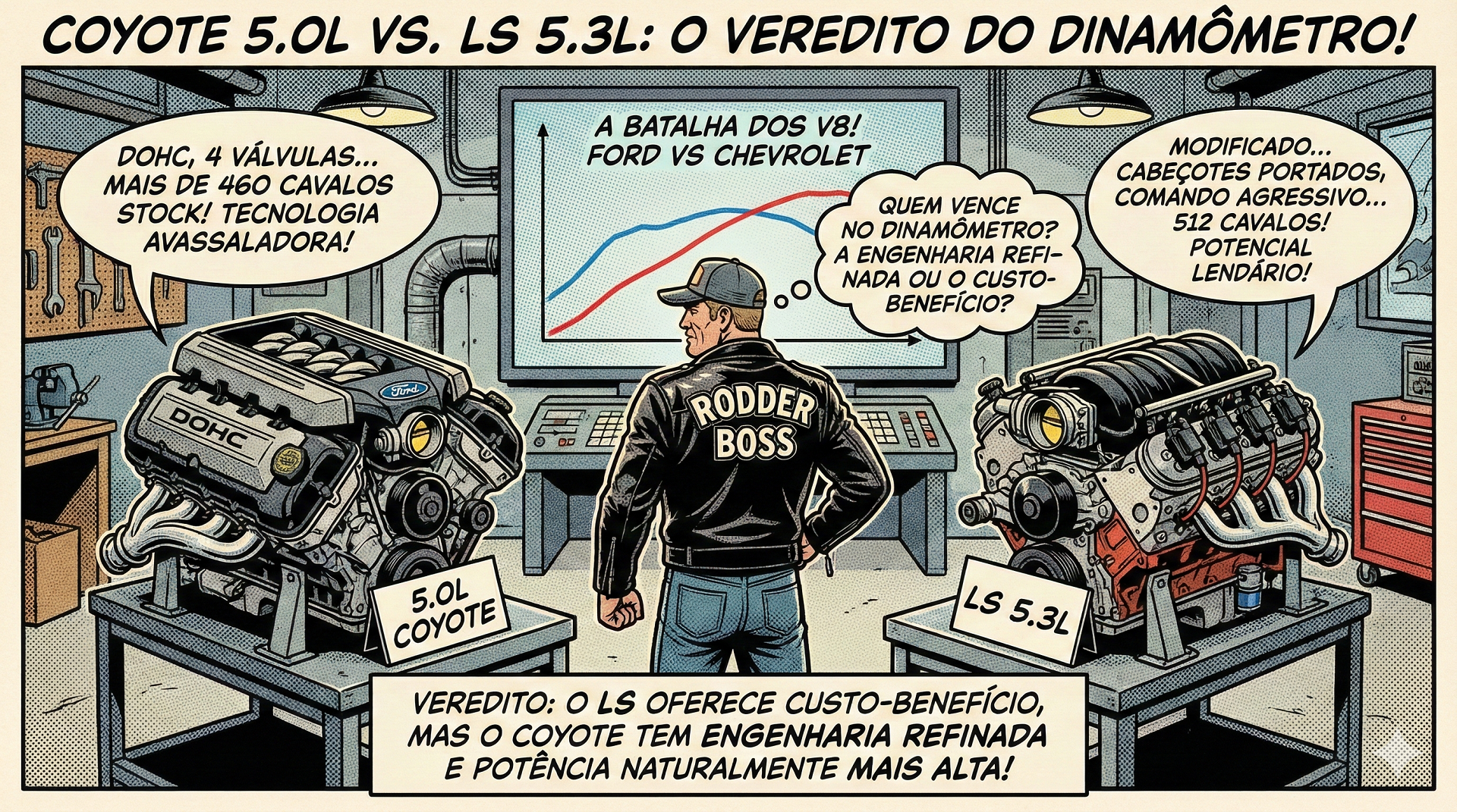 Coyote 5.0L vs. LS 5.3L: A Verdade Nua e Crua no Dinamômetro